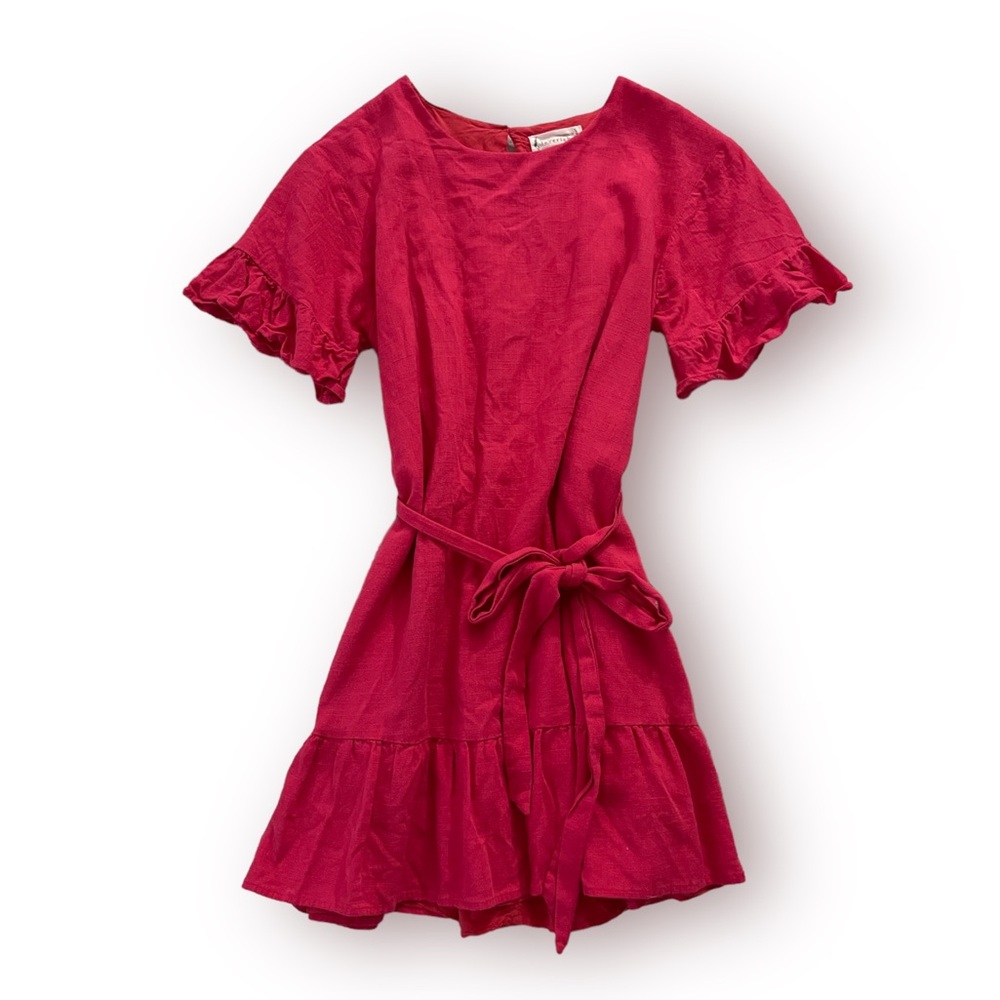 Love Riche Hot Pink Mini Dress with Tie Waist